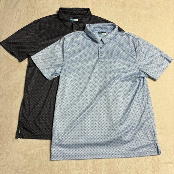PGA Tour Other - PGA Tour Mens Pro Series Athletic Fit Golf Polo Shirt XL Lot of 2 All Over Print